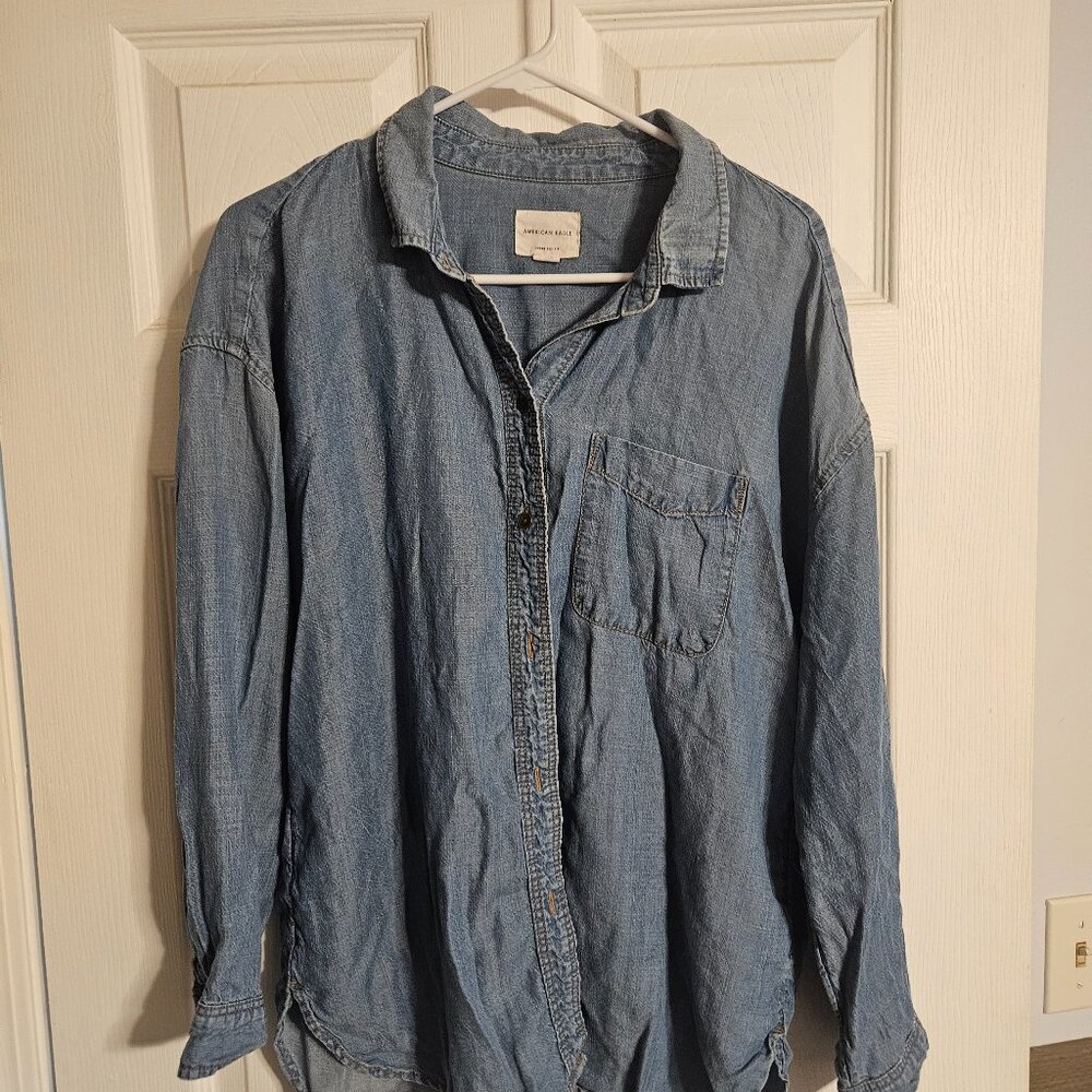 Denim button down
